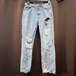 Altar'D State jeans, Molly, Mid Rise, Distressed Straight in Light Wash